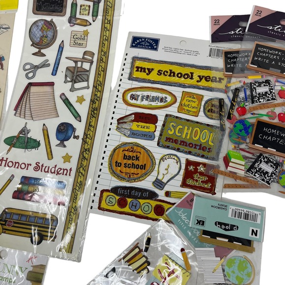 NEW‎ Scrapbooking Stickers & Embellishments Lot School Themed Clear Stamps - Picture 3 of 6
